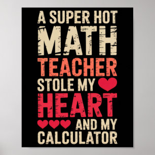 Póster Maestro de Matemáticas Día de San Valentín Álgebra