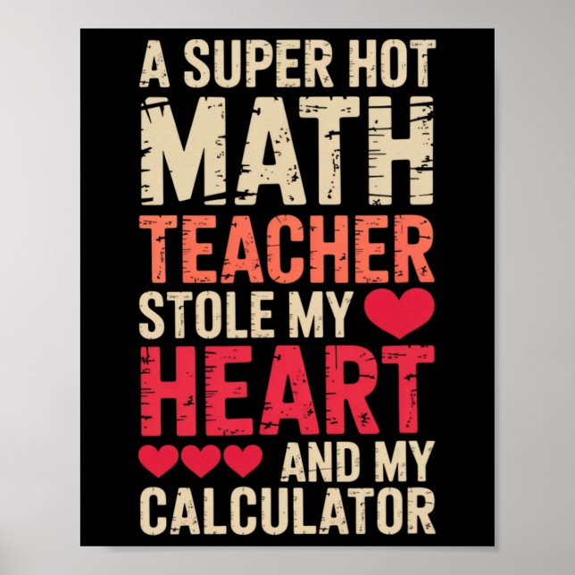 Póster Maestro de Matemáticas Día de San Valentín Álgebra (Frente)