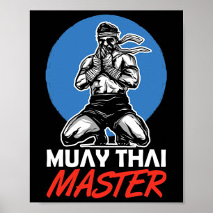Póster Maestro de Muay Thai Aficionado Artes Marciales Bo