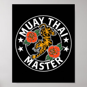 Póster Maestro de Muay Thai Luchador Boxeo Hobby Artes Ma