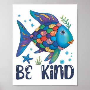 Póster Maestro de peces de escala de arcoíris amable leye