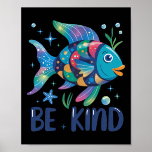 Póster Maestro de peces de escala de arcoíris amable leye