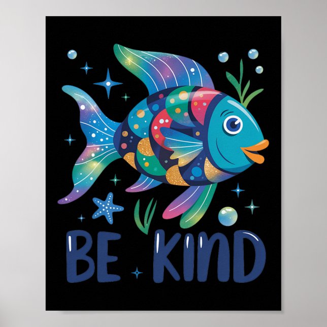 Póster Maestro de peces de escala de arcoíris amable leye (Frente)