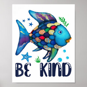 Póster Maestro de peces de escala de arcoiris amable leye