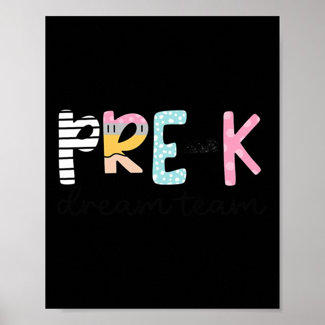 Póster Maestro de preescolar equipo de ensueño de prek pr (Frente)