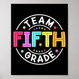 Póster Maestro de quinto grado equipo vuelve a la escuela