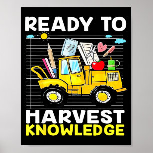 Póster Maestro De Regreso A La Escuela Tractor De Agricul