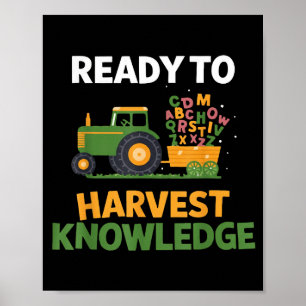 Póster Maestro De Regreso A La Escuela Tractor De Agricul