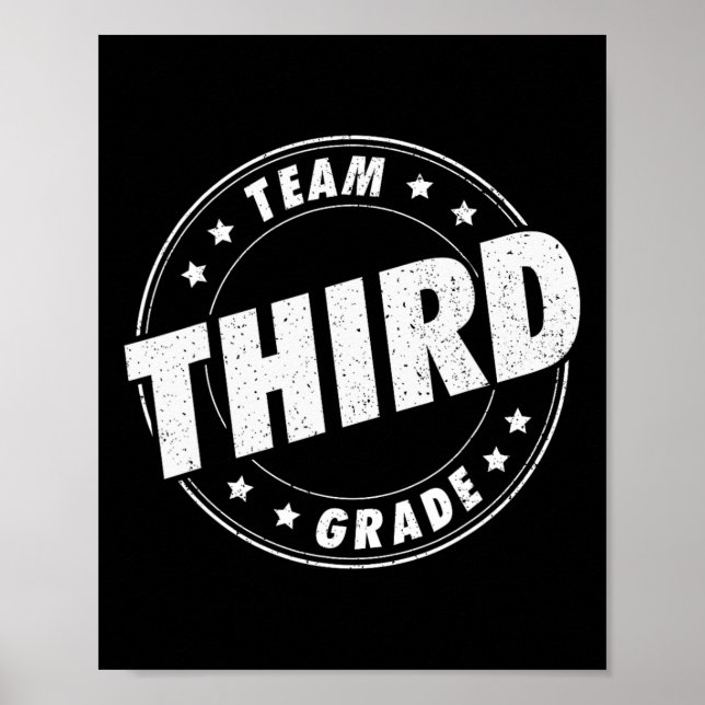 Póster Maestro de tercer grado Equipo Estudiante De vuelt (Frente)