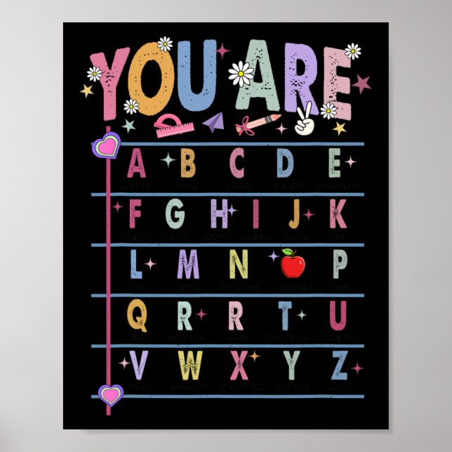 Póster Maestro Eres Letras Alfabeto Aprende Abcs Espalda  (Frente)