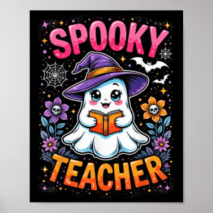 Póster Maestro Espeluznante Fantasma Lindo Leyendo Libro