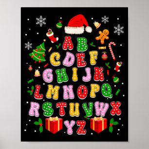 Póster Maestro Navidad Alfabeto Vuelta al Colegio Vacacio