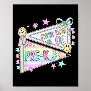 Póster maestro pre-k bandera de gallardete de preescolar