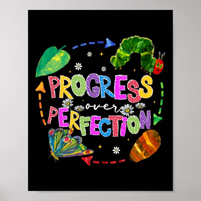 Póster Maestro Progreso Sobre Perfección Regreso a la Esc (Frente)