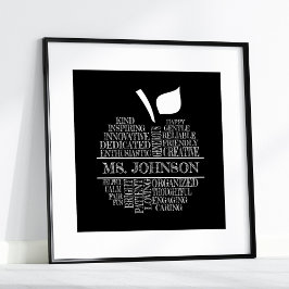 Póster Maestros Apple Typography Black and White