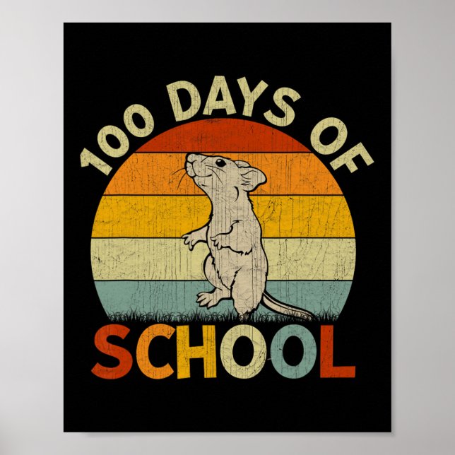 Póster Maestros de Chicas Rat Retro 100 días de escuela (Frente)