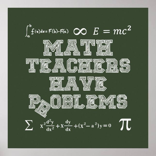 Póster Maestros de matemáticas tienen problemas (Frente)