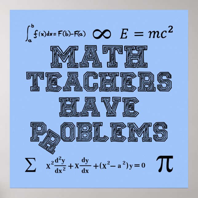 Póster Maestros de matemáticas tienen problemas (Frente)