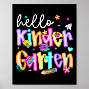 Póster Maestros de Preppy Hello Kindergarten de vuelta a