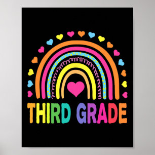 Póster Maestros de tercer grado de arcoiris niños rotos p