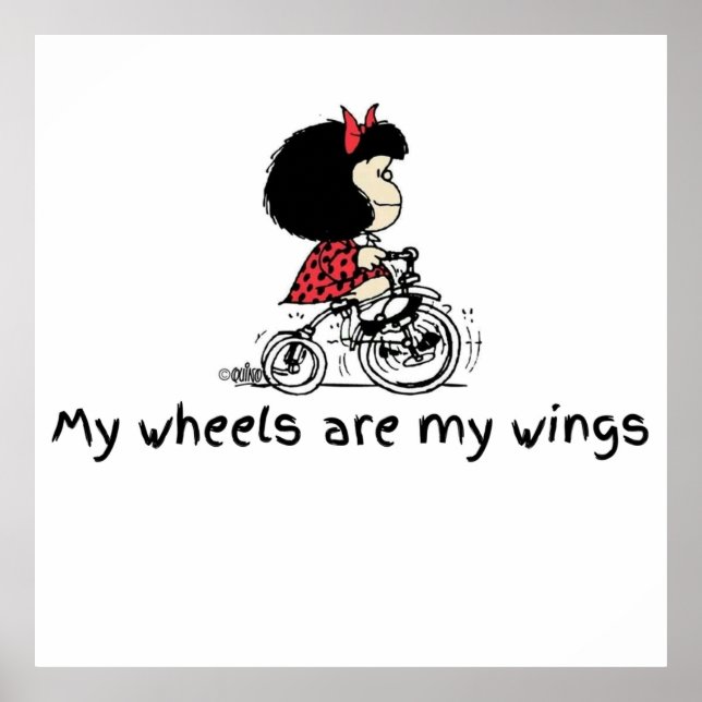 Póster Mafalda en bicicleta (Frente)