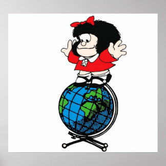 Póster mafalda por encima del mundo