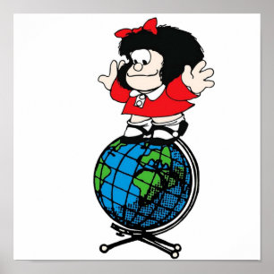 Póster mafalda por encima del mundo