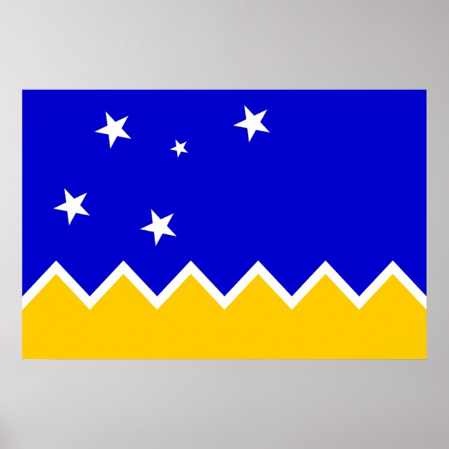 Póster Magallanes, Chile, bandera de la Antártida (Frente)