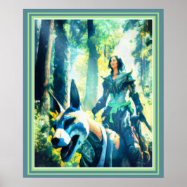 Póster Mage Riding a Wolf