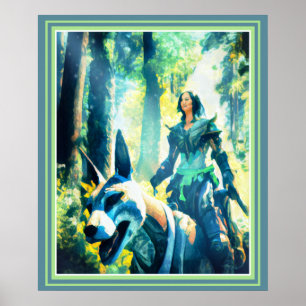 Póster Mage Riding a Wolf