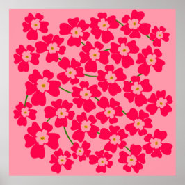 Póster Magenta Pink Fantasy Flower Power   