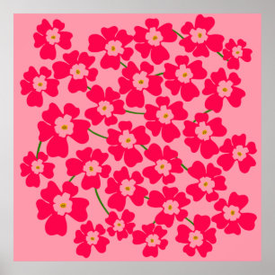 Póster Magenta Pink Fantasy Flower Power