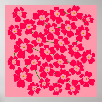 Póster Magenta Pink Fantasy Flower Power