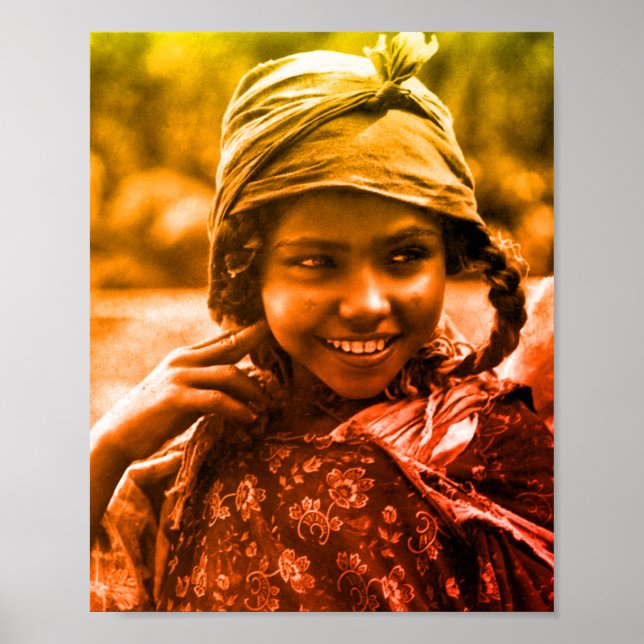Póster Maghreb de Oro Poster chica tunecina de Djerba (Frente)