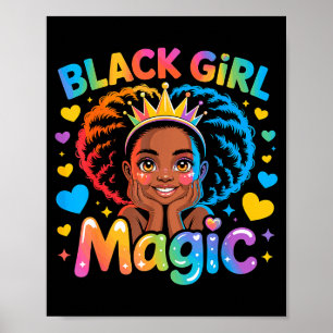 Póster Magia de Chica Negra Chica Africana Hbcu