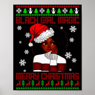 Póster Magia de Chica Negra Navidad Fea Africana American