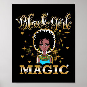 Póster Magia de Chica Negra Reina Africana Mes de la Hist