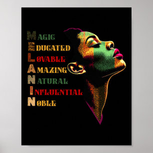 Póster Magia Educada con Melanina Mes de la Historia Afri