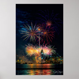 Póster Magia en la Noche — El cielo de Erie en llamas