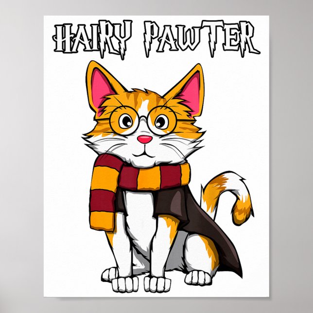 Póster Magic Cat With Gles , Funny Pawter Funny  (Frente)