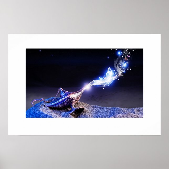Póster Magic Genie Lamp Enchanted Arabian Fantasy Artwork (Frente)