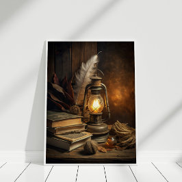 Póster Magic Study Wall Art - Vintage Candlelit Magic