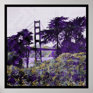 Póster Magic Sunset Bridge Purple_salmon