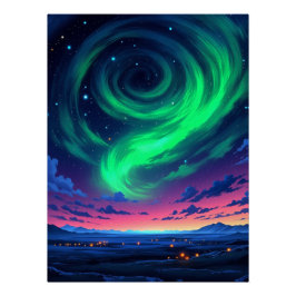 Póster Mágica de las luces boreales