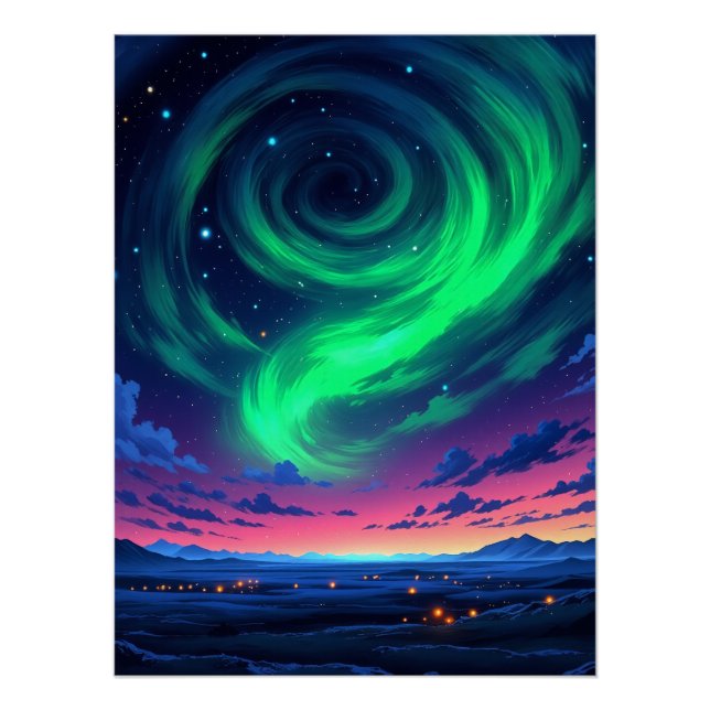 Póster Mágica de las luces boreales (Anverso)