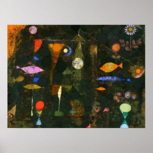 Póster Mágica de peces, puntos infinitos de Paul Klee
