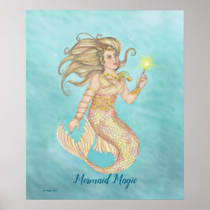 Póster Mágica de sirenas, sirena, hadas, faerie, bruja ma