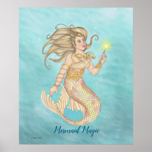 Póster Mágica de sirenas, sirena, hadas, faerie, bruja ma (Frente)