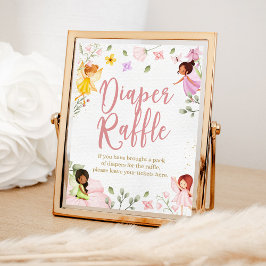 Póster Magical Fairy Baby Shower Diaper Raffle Game Rótul