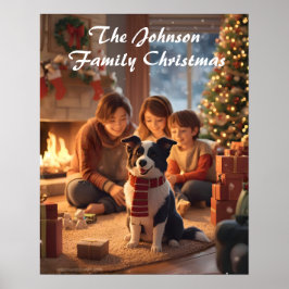 Póster Magical Family Christmas Poster with Border Collie